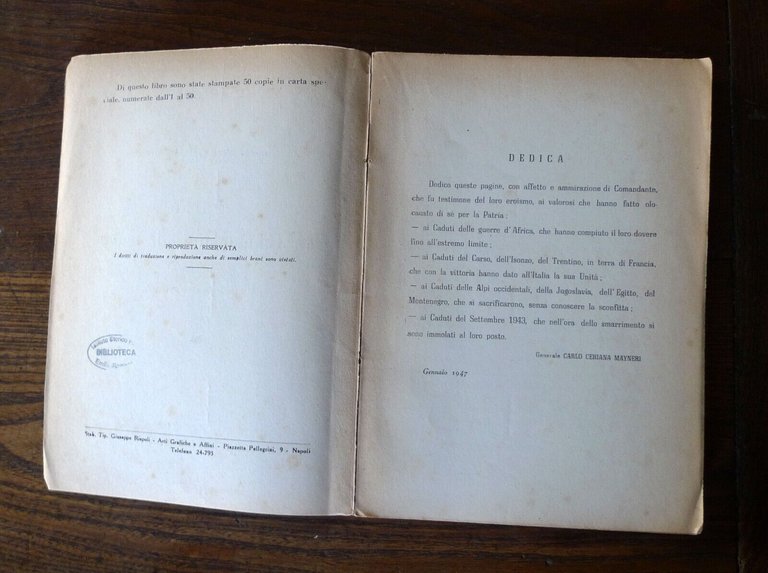 Generale Ceriana Mayneri,PARLA UN COMANDANTE DI TRUPPE,1947 Rispoli[WW2,guerra