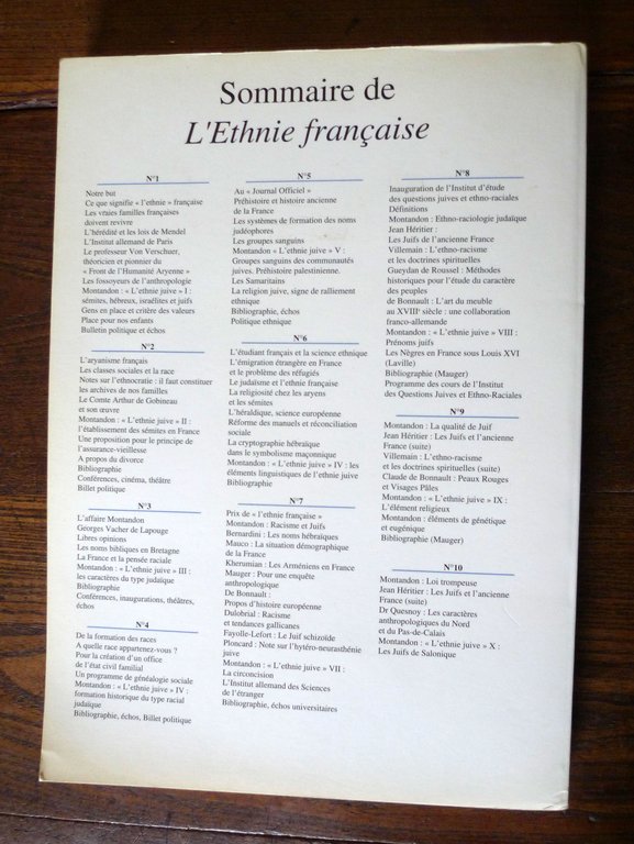 GEORGES MONTANDON ET L'ETHNIE FRANÇAISE. Revue mensuelle de doctrine ethno-raciale …