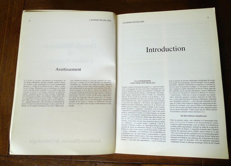 GEORGES MONTANDON ET L'ETHNIE FRANÇAISE. Revue mensuelle de doctrine ethno-raciale …
