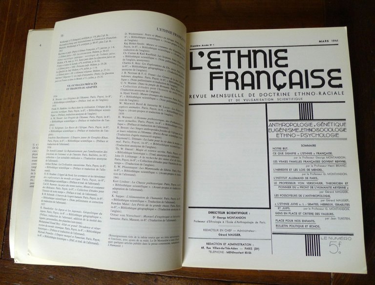GEORGES MONTANDON ET L'ETHNIE FRANÇAISE. Revue mensuelle de doctrine ethno-raciale …