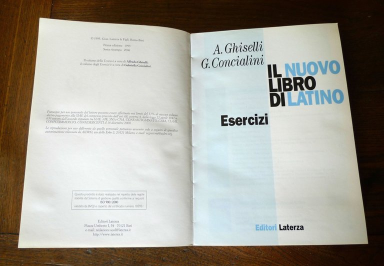 Ghiselli/Concialini,IL NUOVO LIBRO DI LATINO.ESERCIZI,2006 Laterza | Immagine Gallery 2