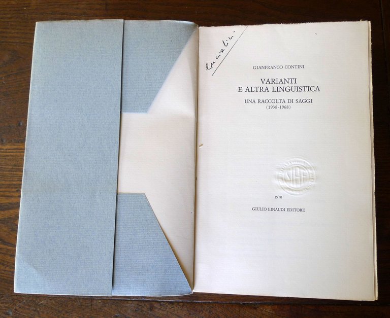 Gianfranco Contini,VARIANTI E ALTRA LINGUISTICA(1938-1968),1970 Einaudi[critica | Immagine Gallery 2