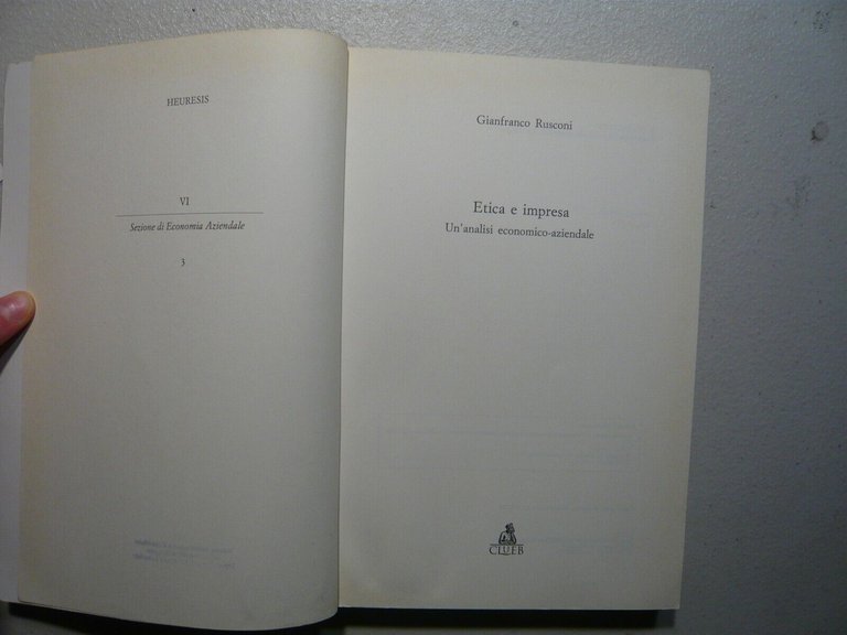 Gianfranco Rusconi, ETICA E IMPRESA, Clueb 1997[economia