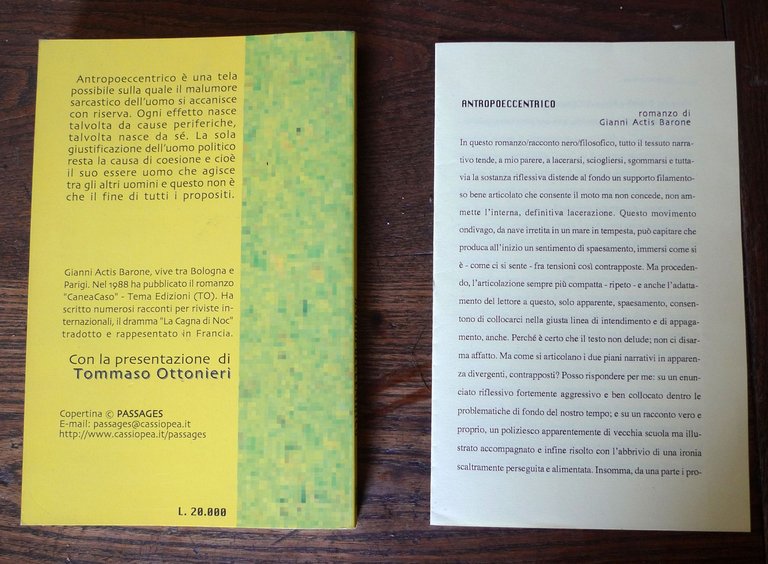 Gianni Actis Barone,ANTROPOECCENTRICO,1998 Edizioni dell'Ortica[romanzo noir | Immagine Gallery 2
