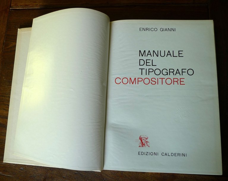 Gianni,MANUALE DEL TIPOGRAFO COMPOSITORE,1965 Calderini[grafica | Immagine Gallery 2