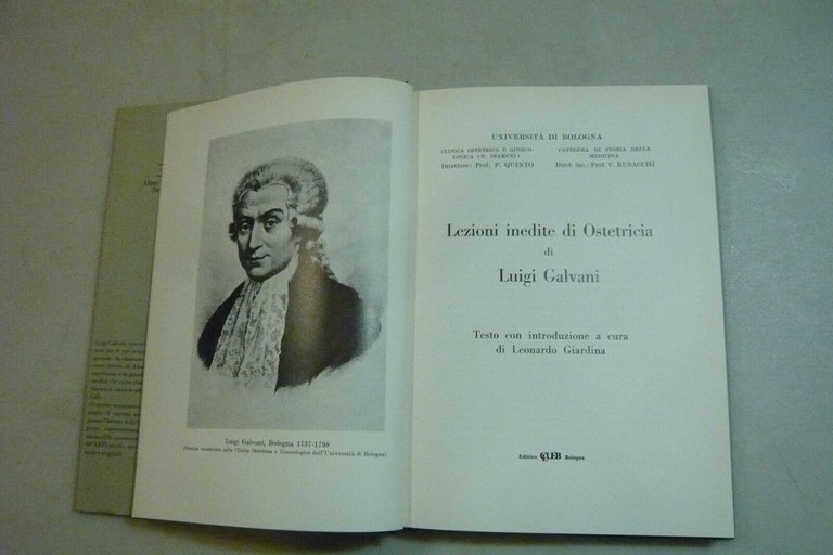 Giardina,LEZIONI INEDITE DI OSTETRICIA DI L. GALVANI,Bologna, 1988