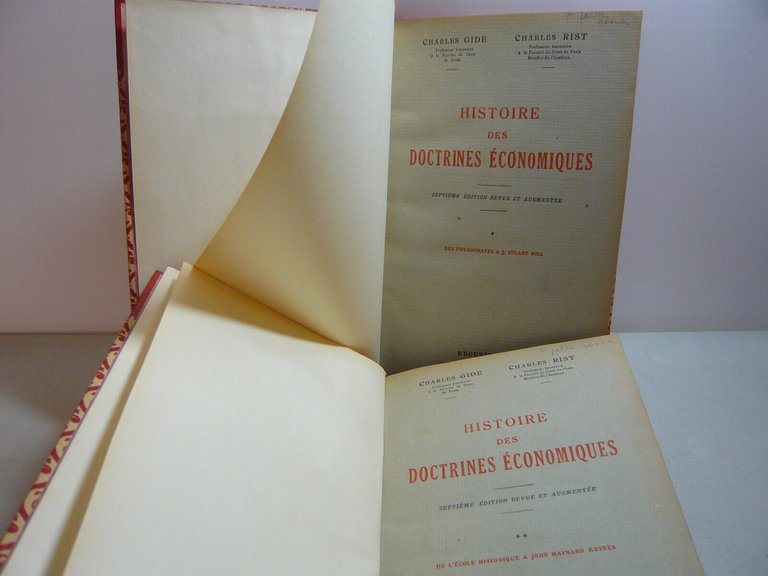 Gide-Rist,HISTOIRE DES DOCTRINES ECONOMIQUES,Parigi,1947