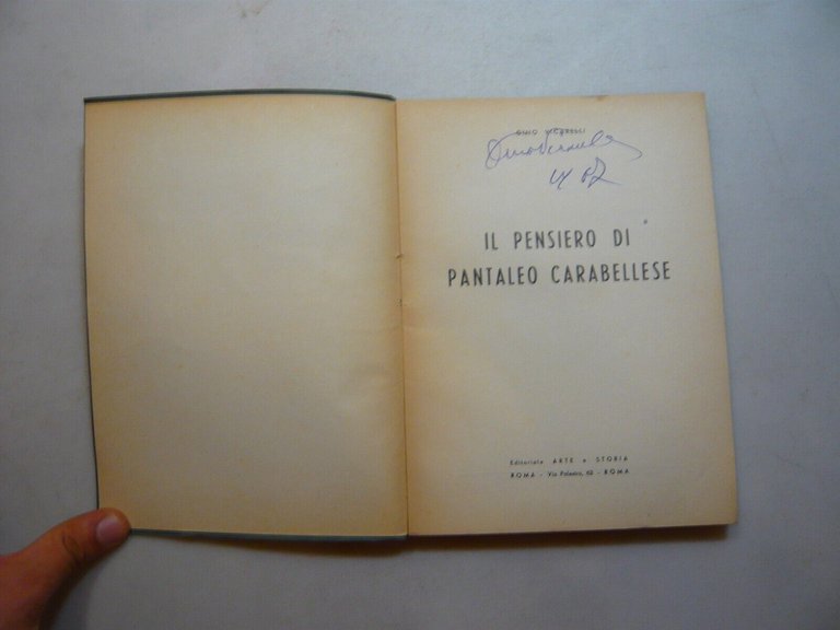 Gino Vicarelli,IL PENSIERO DI PANTALEO CARABELLESE, Roma 1952