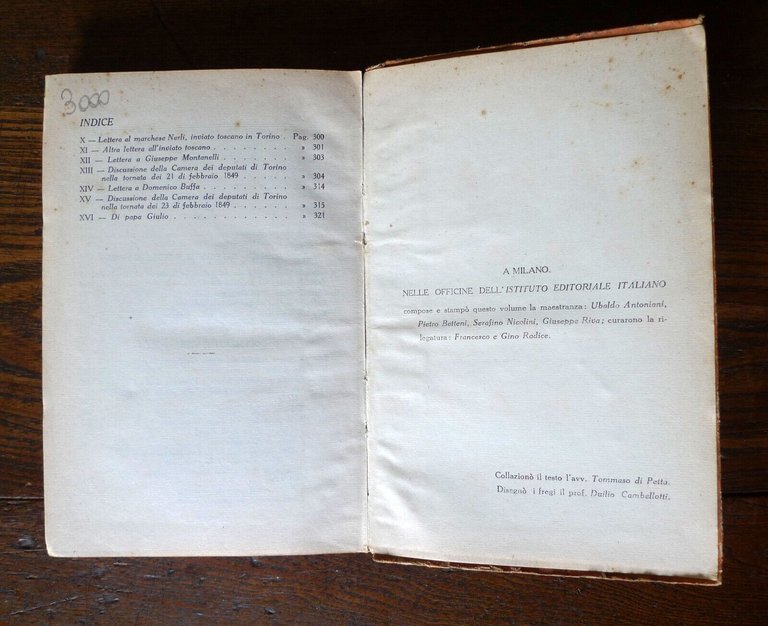 Gioberti,IL RINNOVAMENTO CIVILE D'ITALIA Vol.I-II-IV,1924 Ist.Ed.Italiano