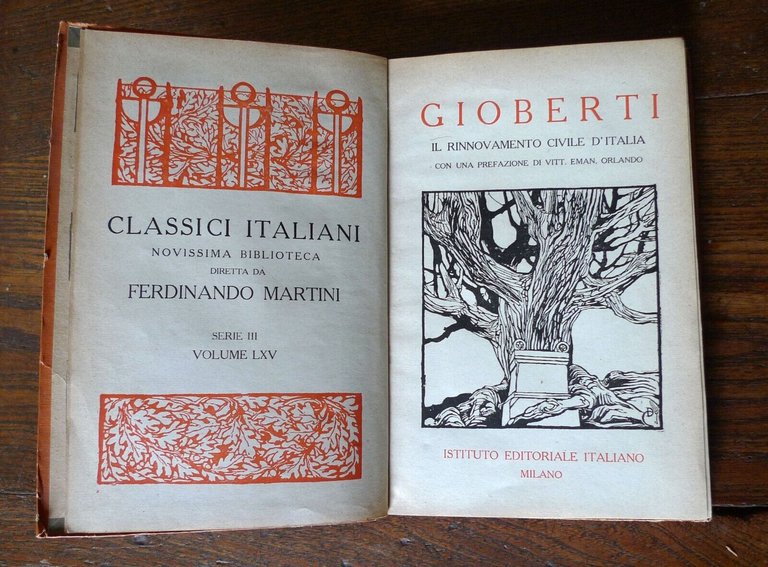 Gioberti,IL RINNOVAMENTO CIVILE D'ITALIA Vol.I-II-IV,1924 Ist.Ed.Italiano