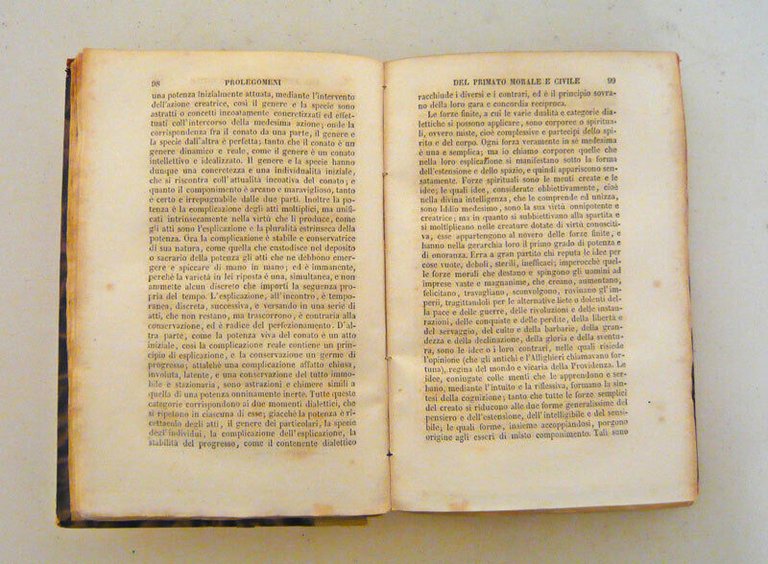 Gioberti,PROLEGOMENI DEL PRIMATO MORALE E CIVILE DEGLI ITALIANI,1846 Elvetica