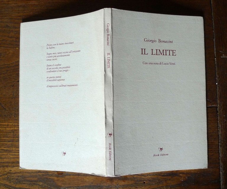 Giorgio Bonacini,IL LIMITE,1993 Book ed.[POESIA,nota Lucio Vetri