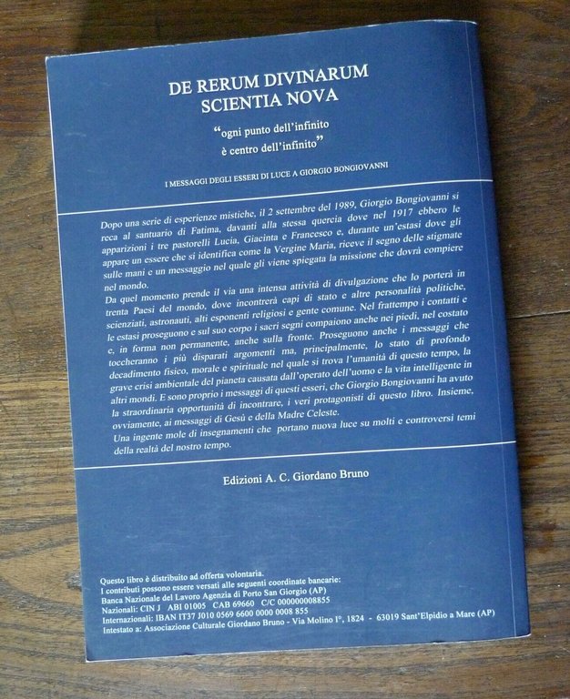 GIORGIO BONGIOVANNI,DE RERUM DIVINARUM SCIENTIA NOVA,2004[Fatima,esoterismo,UFO