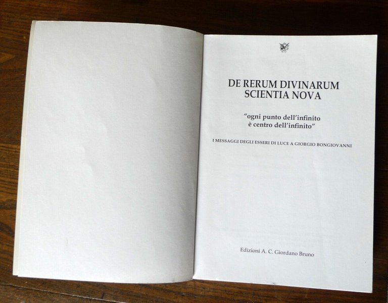 GIORGIO BONGIOVANNI,DE RERUM DIVINARUM SCIENTIA NOVA,2004[Fatima,esoterismo,UFO