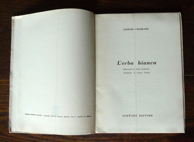 Giorgio Cesarano,L'ERBA BIANCA,1959 Schwarz,ed.num.[POESIA,Fortini,Steffanoni
