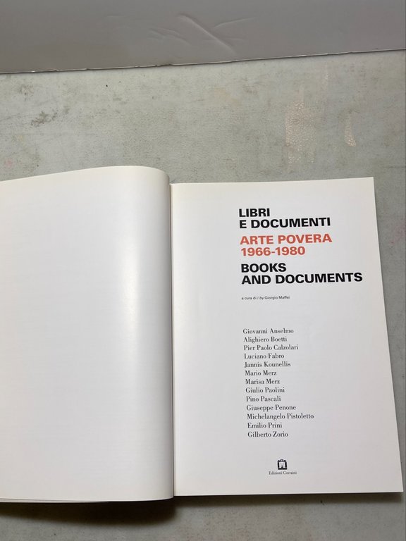 Giorgio Maffei,ARTE POVERA 1966-1980. LIBRI E DOCUMENTI Corraini 2007 | Immagine Gallery 2