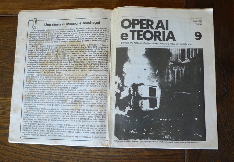 Giornale OPERAI E TEORIA n.9 1981[indipendenza politica proletariato,comunismo