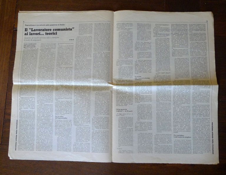 Giornale OPERAI E TEORIA n.9 1981[indipendenza politica proletariato,comunismo