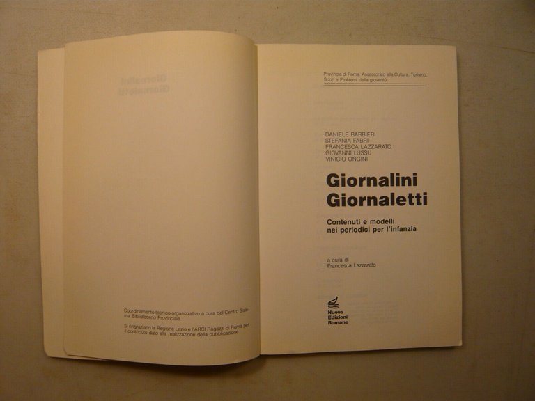GIORNALINI GIORNALETTI.Contenuti e modelli nei periodici per l’infanzia,1990