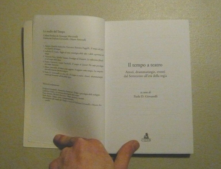 Giovanelli,IL TEMPO A TEATRO,Clueb 2007[attori,drammaturgia