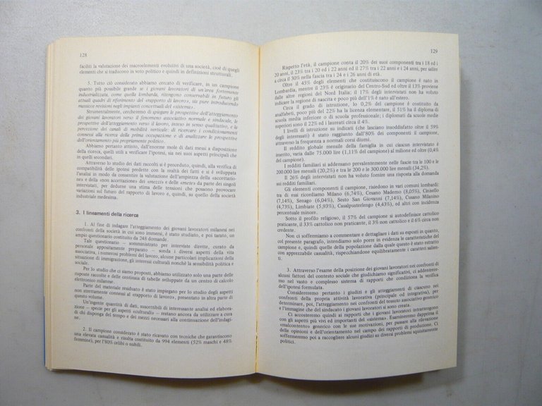 GIOVANI TRA CLASSE E GENERAZIONE.Le scelte dei giovani lavoratori,Milano, 1973