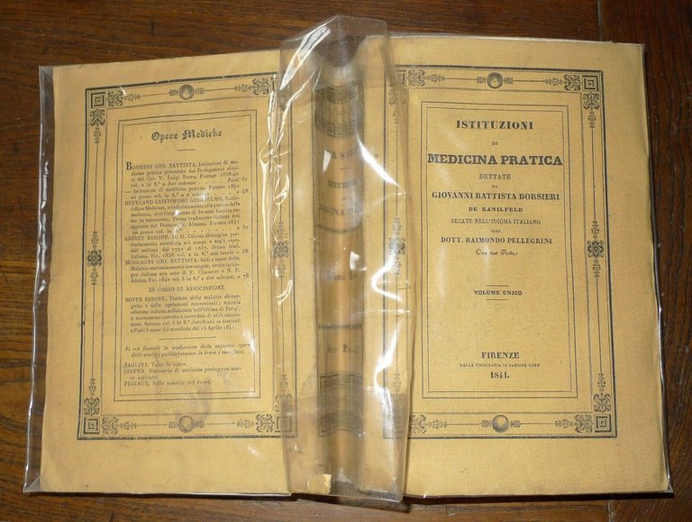 GIOVANNI BATTISTA BORSIERI,ISTITUZIONI DI MEDICINA PRATICA,1840 Coen,Firenze