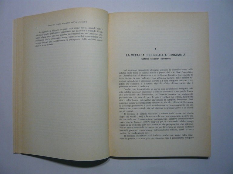 Giovanni Lanzi,CEFALEA ESSENZIALE NELL’ETA’ EVOLUTIVA,1980 Pensiero scientifico