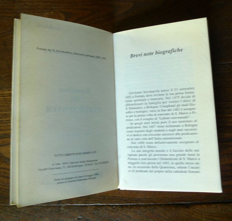 Girolamo Savonarola,ESPOSIZIONE DEL PATER NOSTER,'94 Studio Domenicano[religione