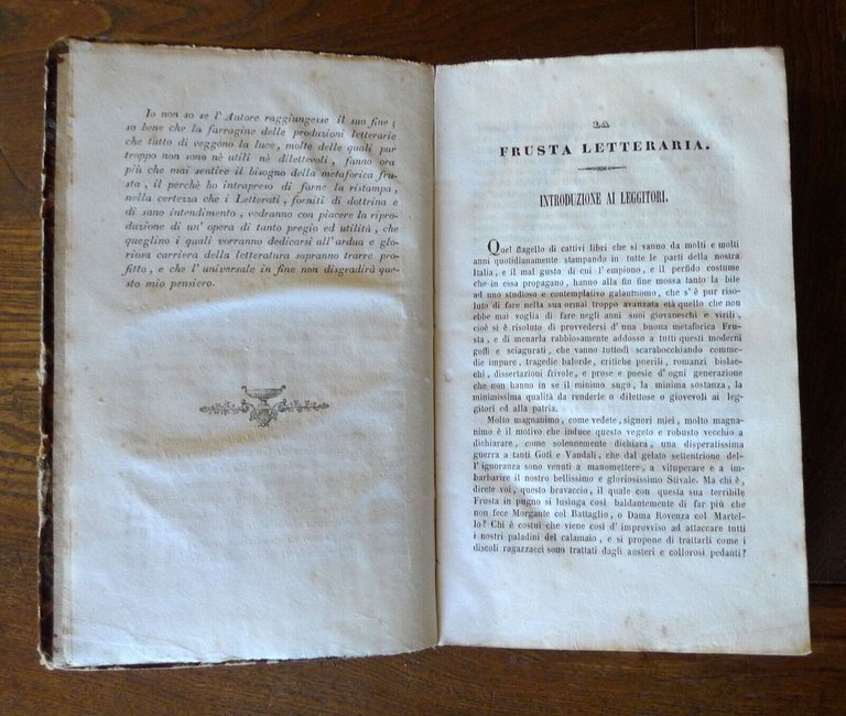 GIUSEPPE BARETTI,FRUSTA LETTERARIA DI ARISTARCO SCANNABUE,1839 Bologna[CRITICA