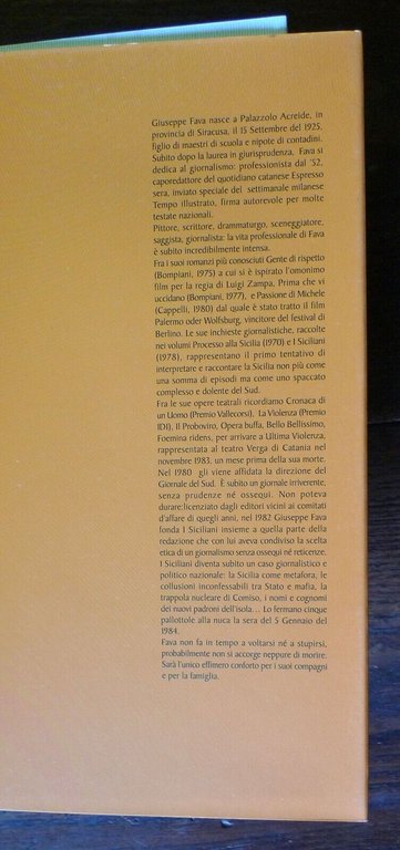 Giuseppe Fava,I SICILIANI,2013 Fondazione G.F.[ristampa,ed.fuori commercio