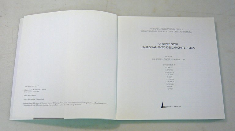 GIUSEPPE GORI.L’INSEGNAMENTO DELL’ARCHITETTURA,1999 Meridiana[Università Firenze
