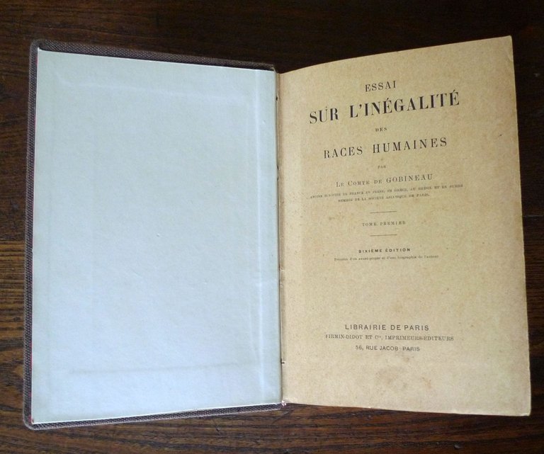 GOBINEAU,ESSAI SUR L'INÉGALITÉ DES RACES HUMAINES,1933 Lib.de Paris[RAZZISMO