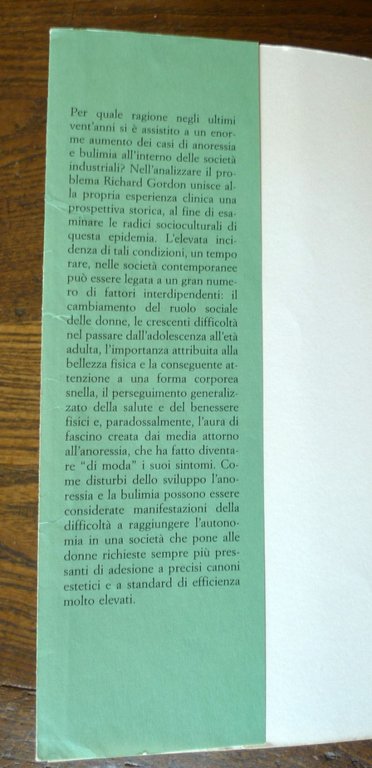 Gordon,ANORESSIA E BULIMIA.Anatomia di un'epidemia sociale'92 Cortina[psicologia