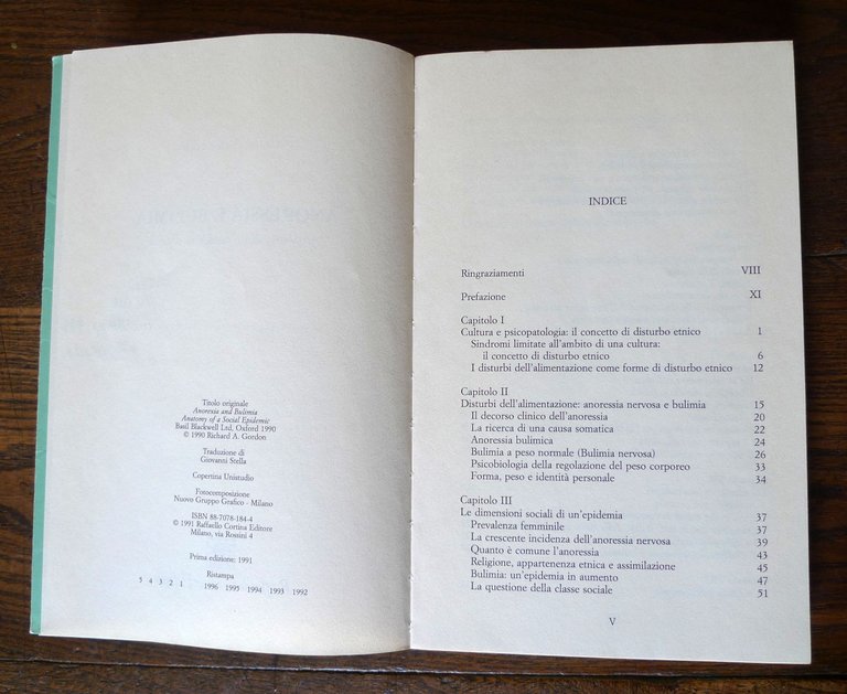 Gordon,ANORESSIA E BULIMIA.Anatomia di un'epidemia sociale'92 Cortina[psicologia