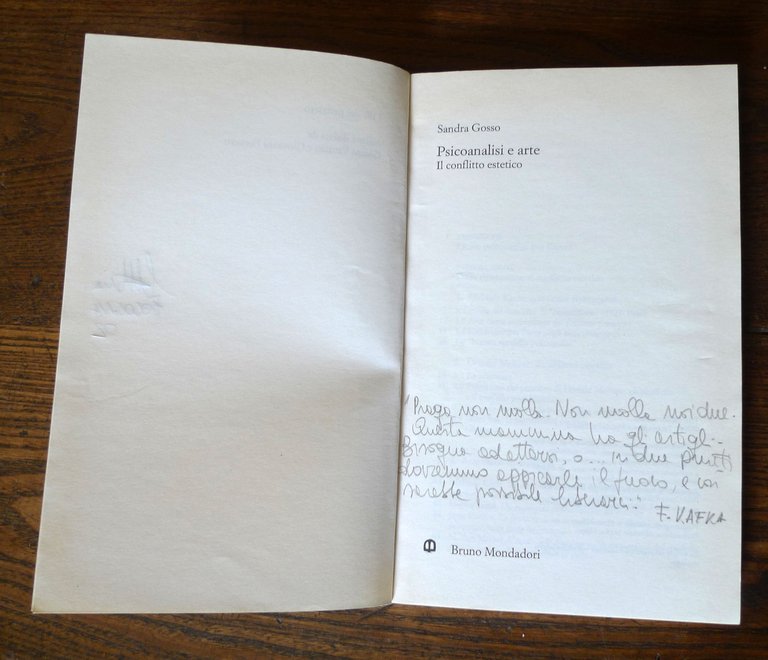 Gosso,PSICOANALISI E ARTE.Il conflitto estetico,2001 Bruno Mondadori[Klein