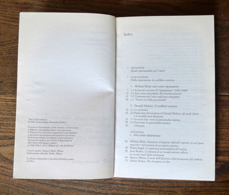 Gosso,PSICOANALISI E ARTE.Il conflitto estetico,2001 Bruno Mondadori[Klein