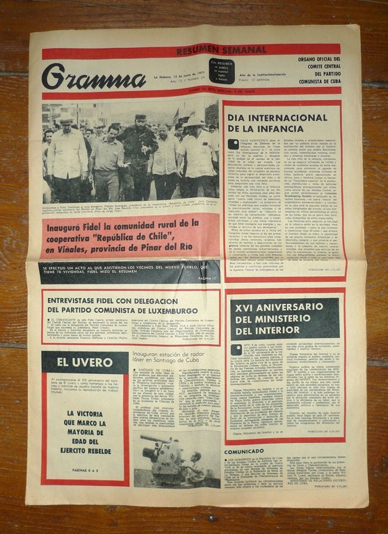 GRAMMA.ORGANO OFICIAL.PARTIDO COMUNISTA DE CUBA 1977-78[CHE,FIDEL CASTRO