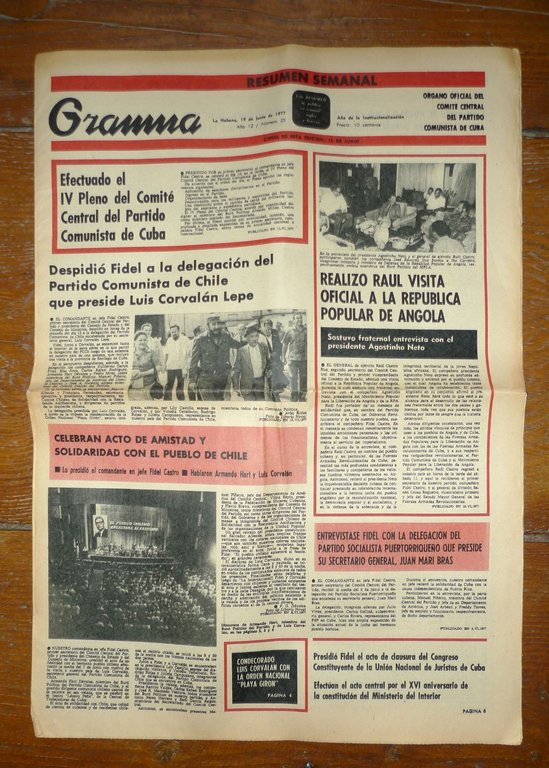 GRAMMA.ORGANO OFICIAL.PARTIDO COMUNISTA DE CUBA 1977-78[CHE,FIDEL CASTRO