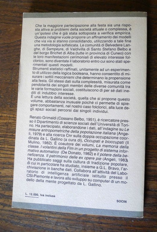 Grimaldi,COMPLESSITÀ SOCIALE E COMPORTAMENTO CERIMONIALE,1987[festa,folclore | Immagine Gallery 2