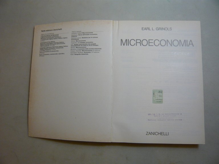 Grinols,MICROECONOMIA,Bologna,1997[manuale