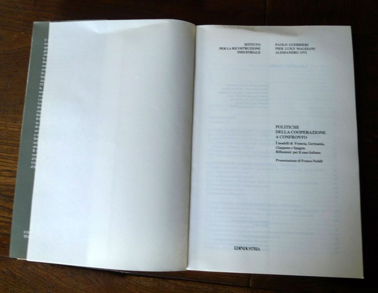 Guerrieri,POLITICHE DELLA COOPERAZIONE A CONFRONTO,'92[RICOSTRUZIONE INDUSTRIALE