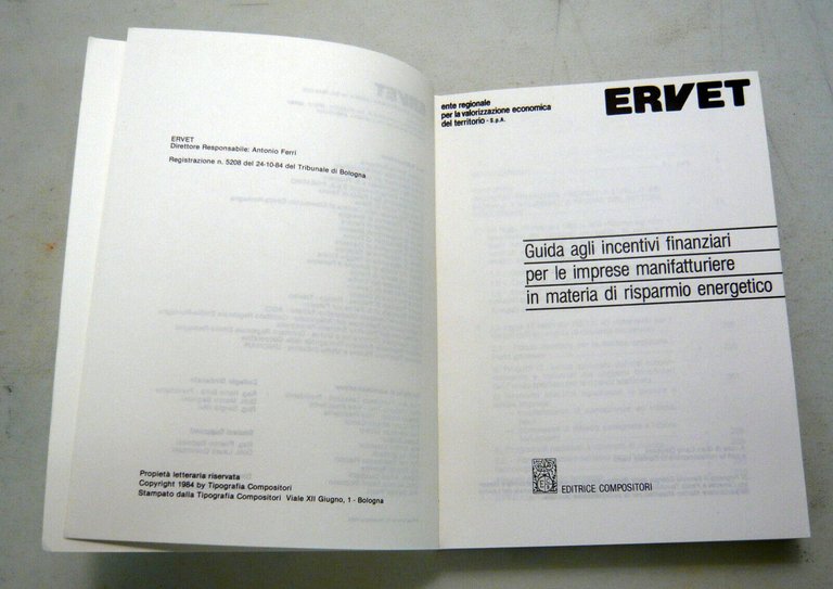 GUIDA AGLI INCENTIVI FINANZIARI PER LE IMPRESE,1984 ERVET[RISPARMIO ENERGETICO