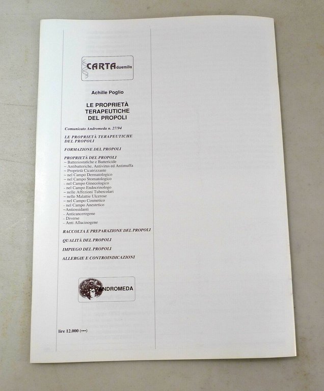GUIDE ALLA SALUTE di CARTAduemila 4 1995.PROPOLI,Andromeda[medicina alternativa