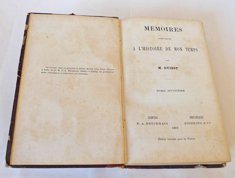 Guizot,MEMOIRES POUR SERVIR A L'HISTOIRE DE MON TEMPS vol.8,1867[storia Francia