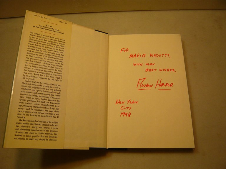 Hacker,TWO NATIONS,New York, 1992[sociologia,politica