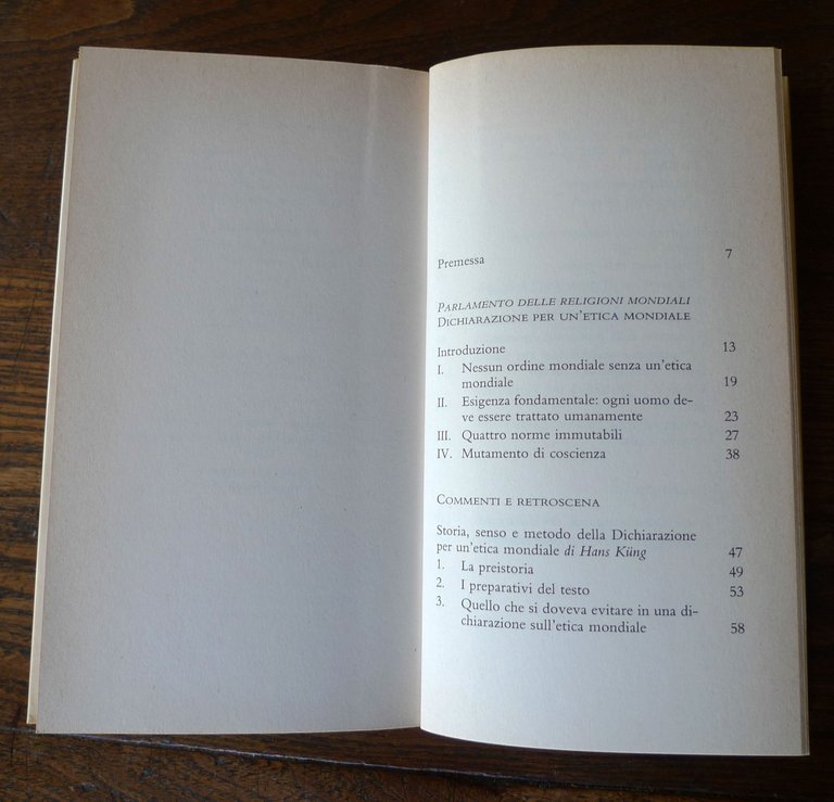 Hans Kung/Karl-Josef Kuschel,PER UN'ETICA MONDIALE,1995 I^[Parlamento RELIGIONI