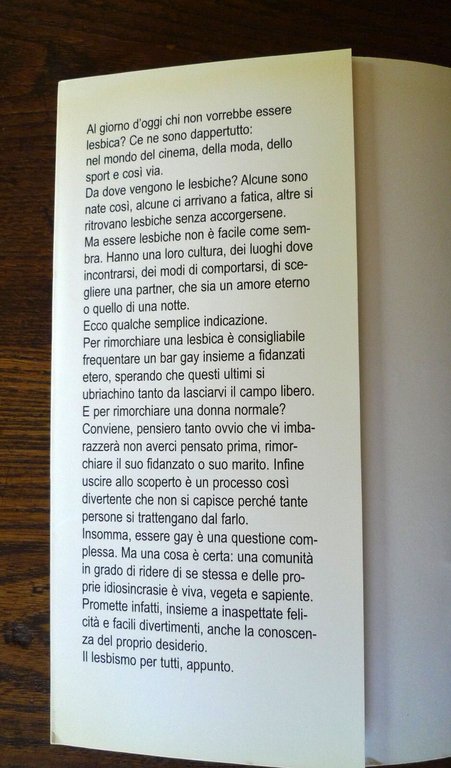 Helen Eisenbach,LESBISMO PER TUTTI,1998 La Tartaruga[omosessualità femminile