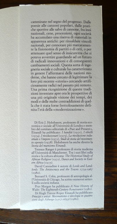 Hobsbawm/Ranger,L'INVENZIONE DELLA TRADIZIONE,1987 Einaudi[STORIA
