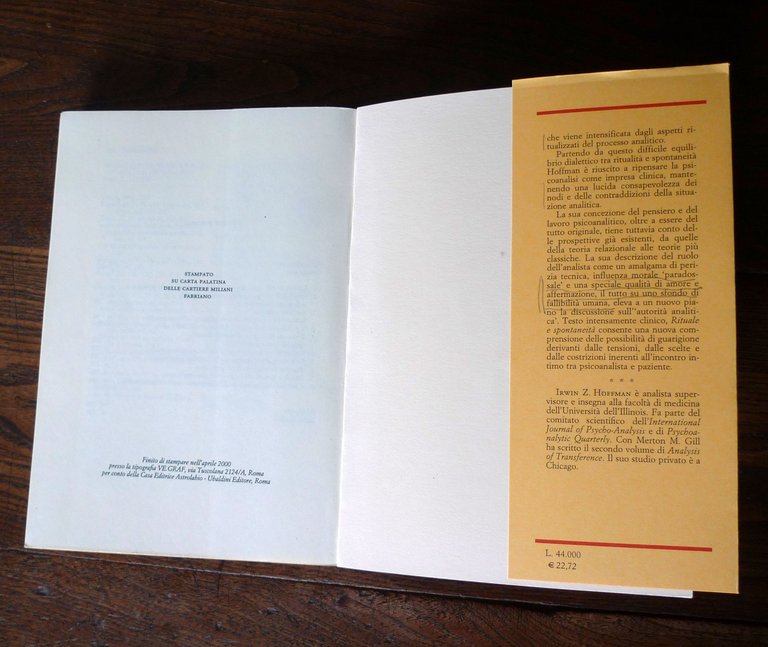 Hoffman,RITUALE E SPONTANEITÀ IN PSICOANALISI,2000 Astrolabio-Ubaldini