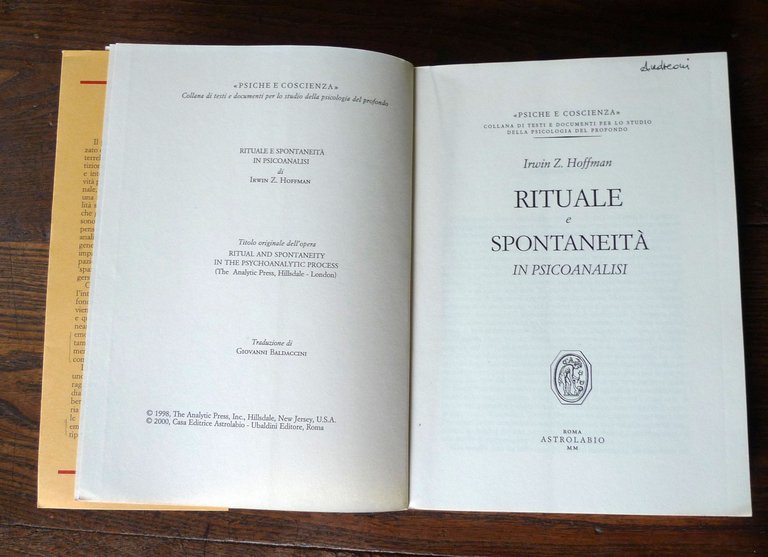 Hoffman,RITUALE E SPONTANEITÀ IN PSICOANALISI,2000 Astrolabio-Ubaldini